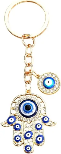 Vista 13 de Llavero de mano Hamsa de mal de ojo para llavero de coche, bolso de buena suerte, amuleto