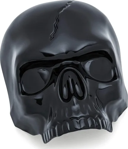 Vista 2 de Kuryakyn 5730 Accesorio de acento para motocicleta: Cobertura de bocina con diseño de calavera para motocicletas Harley-Davidson 2017-19 con Cromo