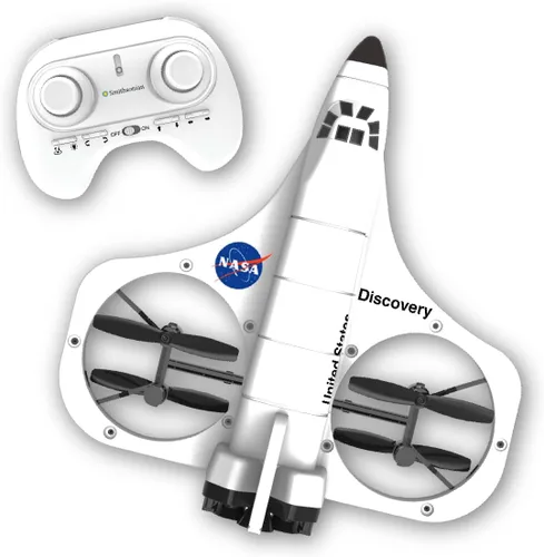 Vista 2 de Odyssey Toys Space Shuttle Discovery Drone RC Flying Toy - Nave espacial de control remoto con luces LED, control de 2.4 GHz, batería recargable