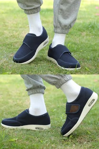Vista 7 de ZUMEIJIA Zapatos deportivos ajustables para hombre para diabetes que añaden fertilizante para ensanchar la hinchazón de los pies, zapatos