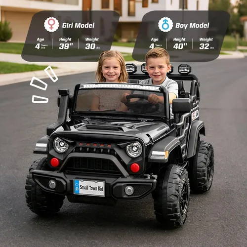 Vista 6 de Juguetes de paseo de 24 V para niños grandes, autos de 2 plazas con control remoto, motor de 400 W, camión con asiento de 20 pulgadas de ancho, 3