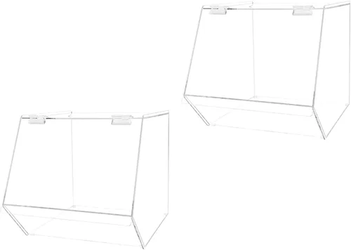 Vista 11 de Marketing Holders Cubo de exhibición de pastelería con puerta de 10.25 x 11.5 x 11 pulgadas para productos horneados con 2 bandejas extraíbles