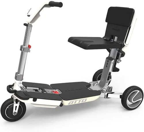 Vista 8 de ATTO - Scooter de movilidad plegable de viaje con alimentación eléctrica de MovingLife, scooter eléctrico portátil de tamaño completo, batería