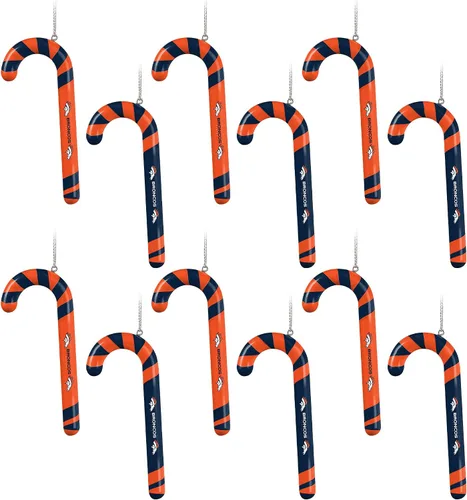 Vista 11 de NFL Team Logo 12 Pack Candy Cane Ornament Set