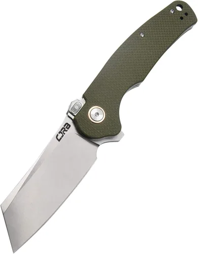 Vista 9 de CJRB - Navaja de bolsillo con hoja de acero AR-RPM9 de 3.3 pulgadas, mango Mango negro G10