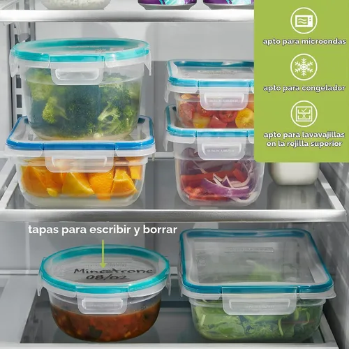 Vista 5 de Snapware Total Solution Paquete de 2 (5.5 Tazas) Juego de Contenedores de Almacenamiento de Alimentos de Plástico, Tapas Herméticas y a Prueba