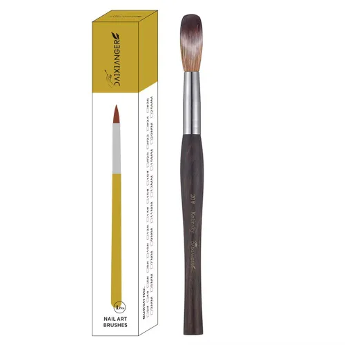 Vista 14 de Kolinsky - Brocha acrílica para uñas, tamaño 10, forma ovalada de cabello Kolinsky para aplicación acrílica, herramienta de manicura profesional