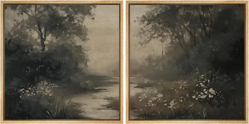 Vista 50 de SIGNFORD Impresión en Lienzo Enmarcado Arte de Pared Art Nouveau Lago de Cisnes Elegantes Ilustraciones de Aves Acuáticas Moderno Boho Naturaleza