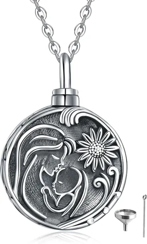 Vista 11 de Sterling Silver Tree of Life Flower Celtic Cremation Ashes Urn Pendant Necklace for Women Bar *Treelife Mom & Kid1