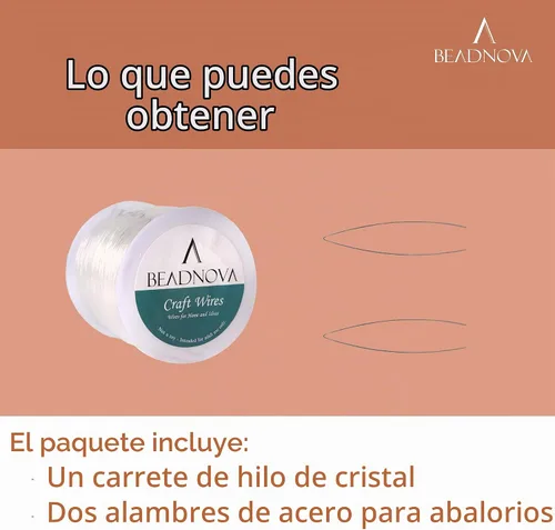 Vista 5 de BEADNOVA Cuerda de pulsera de 0.024 in de alambre transparente para manualidades para hacer joyas, hilo elástico (328.1 ft)