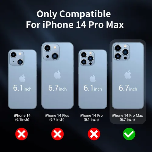 Vista 5 de Funda compatible con iPhone 14 Pro Max, funda protectora de alta resistencia, cuerpo completo, goma de silicona duradera a prueba de golpes