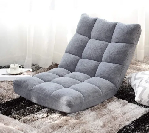 Vista 11 de FANTASK Sofá de suelo de 14 posiciones, silla plegable de espuma viscoelástica con cómodos cojines y marco de acero de estudio, sofá de piso