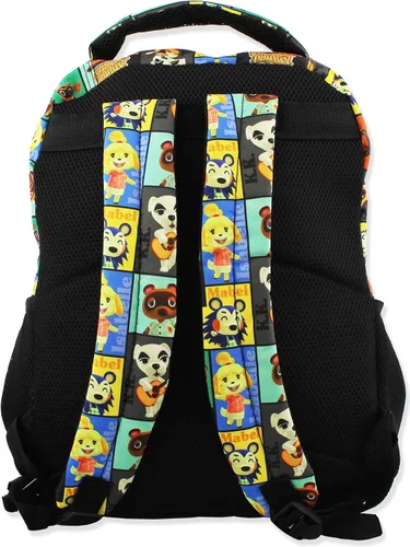 Vista 3 de Nintendo Animal Crossing Mochila escolar de 16 pulgadas para niños, Negro, talla única , Nintendo Animal Crossing Kids - Mochila escolar de 16