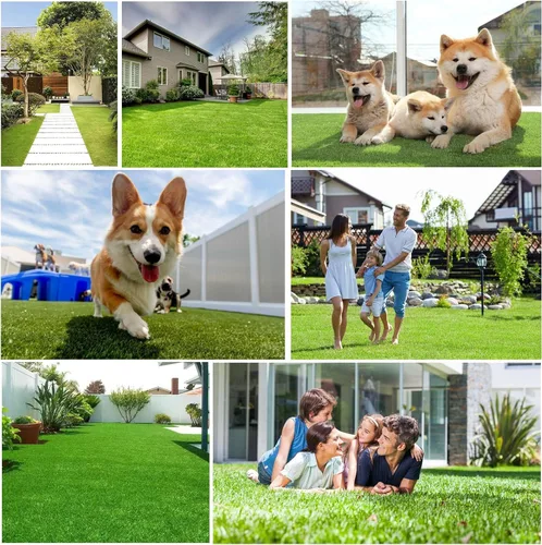 Vista 7 de LITA Césped sintético de césped artificial de 1 x 1 pies, alfombra de césped artificial para exteriores e interiores, astro realista para perros