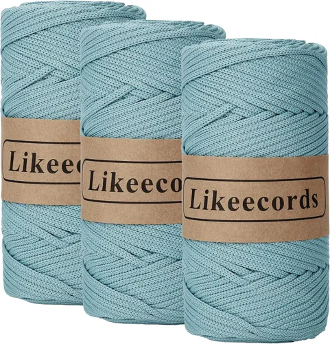Vista 46 de Likeecords Cordón de macramé trenzado de poliéster de 0.157 in, 140 yardas, 426 pies, hilo elástico para bolsa de ganchillo para manualidades