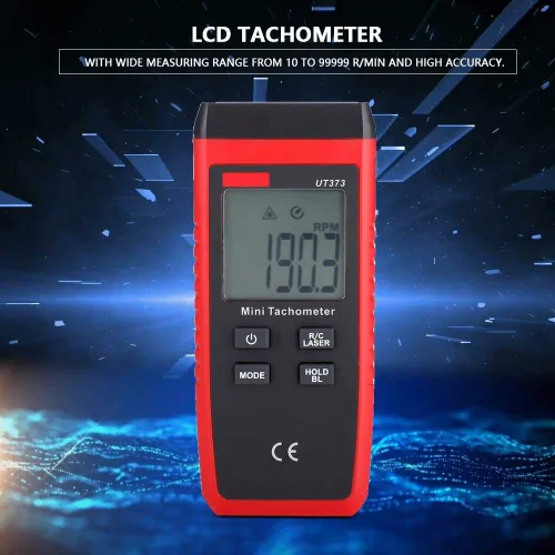 Vista 6 de UT373 Mini tacómetro LCD no digital RPM Tach Medidor de velocidad