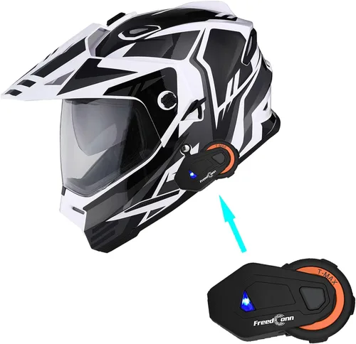Vista 18 de 1Storm Dual Sport Motocross Off Road Casco de cara completa con visera doble: HF802
