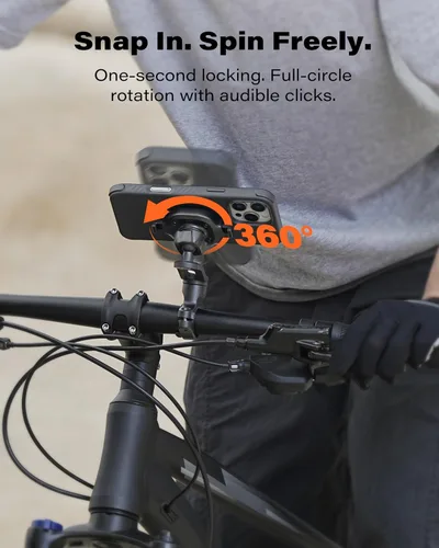 Vista 7 de A2C Kit de soporte de teléfono para bicicleta ultra seguro de un solo bloqueo con funda MagSafe para iPhone 15 Pro Max - Bloqueo y liberación 1s
