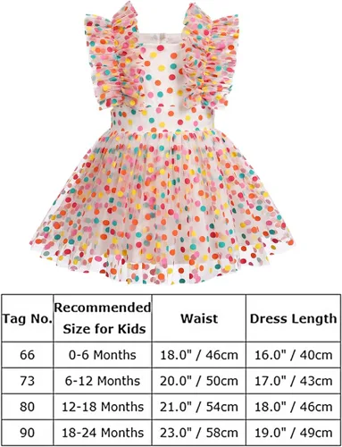 Vista 7 de Baby Girls 1st Birthday Outfit Colorful Polka Dots Romper Princess Party Tutu Dress Cake Smash Clothes for Photo Shoot