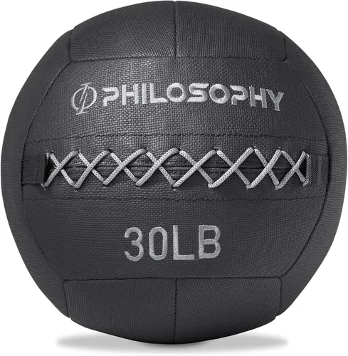 Vista 8 de Philosophy Gym Bola medicinal con peso de carcasa suave con agarre antideslizante