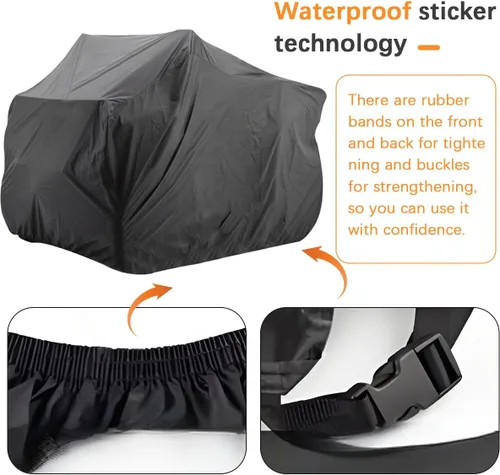 Vista 4 de Zpana Cubierta para ATV, impermeable al aire libre, resistente, a prueba de viento, Ripstop, protector para 4 ruedas, accesorios de cubierta