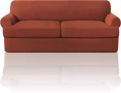 Vista 48 de PrinceDeco Fundas elásticas para sillón de 2 piezas, fundas de sofá para sillas con cojines en forma de T, fundas suaves para muebles con 1 funda