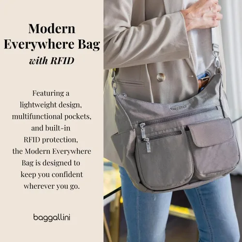 Vista 43 de Baggallini Modern Everywhere Crossbody Women 11x9x4.5 RFID Hobo Bag