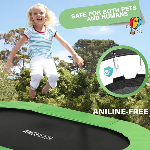 Vista 2 de ANCHEER Trampoline for Kids, Toddler Trampoline Indoor Sports and Outdoor Games 56" Kids Rebounder 220LBS Capacity with Adjustable Safety Handrail