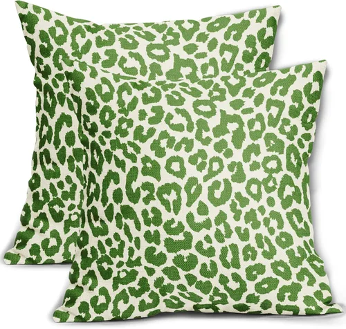 Vista 14 de Juego de 2 fundas de almohada con estampado de leopardo negro de 16 x 16 pulgadas, diseño de animal de guepardo, chinoiserie, fundas de almohada
