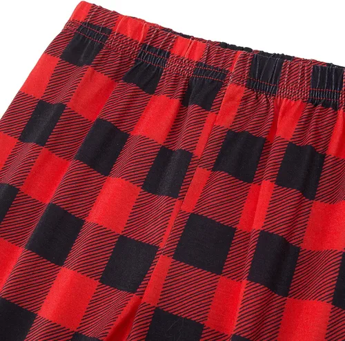 Vista 6 de Awoscut Pijamas de Navidad para la familia, conjuntos de pijamas de Navidad a juego para parejas, adultos y niños, pijamas de Navidad