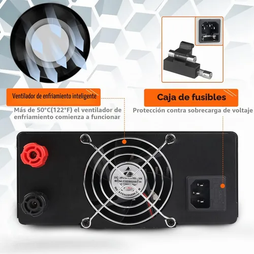 Vista 3 de NICE-POWER Fuente de alimentación de CC variable, 0-30V 0-20A 600W Fuente de alimentación de banco de alta potencia con perilla de codificador e