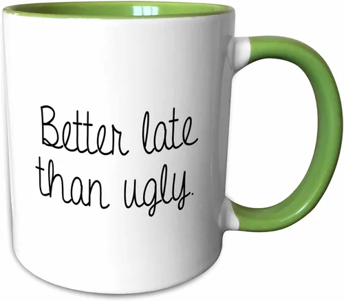 Vista 10 de 3dRose Tory Anne Collections Cotizaciones - MEJOR LATE THAN THAN UGLY. - Tazas (mug_238456_9)