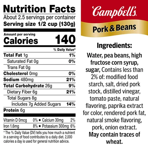 Vista 2 de Campbell's Frijoles con cerdo, lata de 11 oz