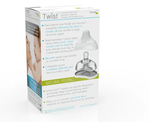 Vista 6 de Kiinde Twist Active Latch - Pezones para leche materna o alimentación de fórmula, flujo rápido (paquete de 2)