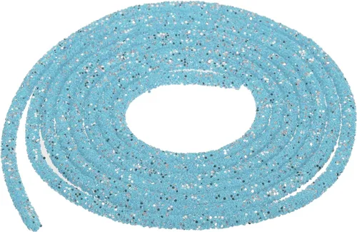 Vista 84 de MECCANIXITY Cuerda de lentejuelas con purpurina de 2.5 yardas, 6mm, 0.24 pulgadas, cuerda de tubo de lentejuelas con diamantes de imitación
