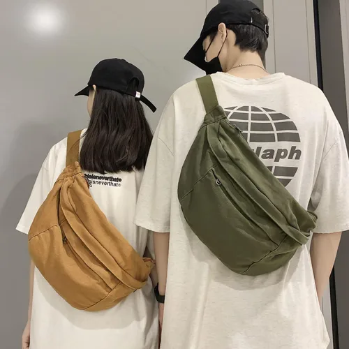 Vista 8 de Riñonera cruzada para mujeres y hombres, riñonera grande con correa ajustable para entrenamiento, viajes, deportes, correr, Marrón, Bolso bandolera
