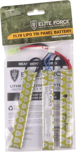 Vista 7 de Elite Force - Batería de Airsoft para pistolas eléctricas BB de 0.236 in, 11,1 V Lipo 1200 mAh, Tri-Panel - Tamiya