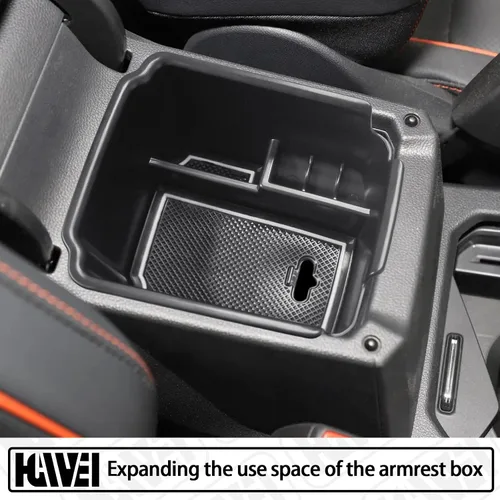 Vista 2 de HGWEI Organizador de Consola Central Compatible con VW Tiguan 2018 2019 2020 2021 2022 2023 2024 y Volkswagen Taos 2022-2025, Bandeja de Inserto