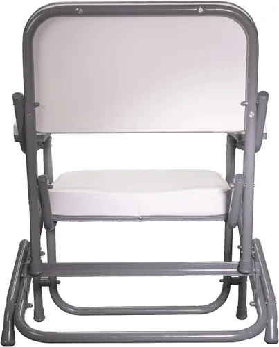 Vista 3 de Pactrade Marine Silla plegable para lancha (rayas grises), aluminio anodizado de vinilo resistente a los rayos UV, asiento portátil resistente a