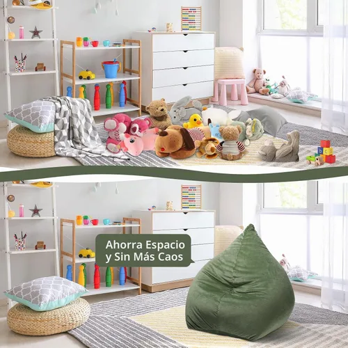 Vista 4 de Funda para silla puff para niños, asiento organizador de almacenamiento de Organizador de almacenamiento de juguetes para niños pequeños, para niñas