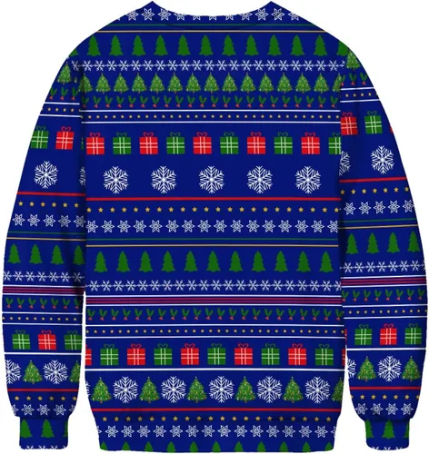 Vista 2 de Sudadera de invierno con estampado navideño para hombre, suéter colorido, suéter feo de Navidad, suéteres ligeros para hombres