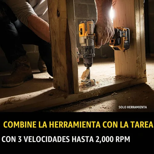 Vista 7 de DEWALT Taladro de martillo inalámbrico MAX XR de 20 V, sin escobillas, resistente de 1/2 pulgada, 3 velocidades, solo herramienta (DCD996B)