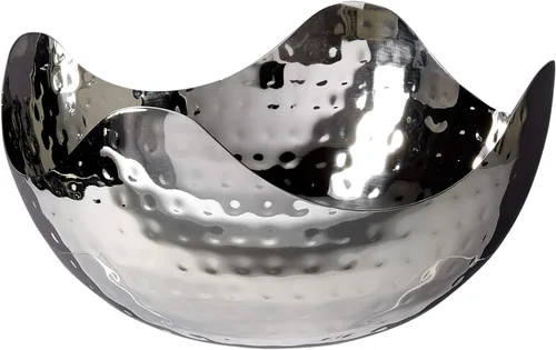 Vista 4 de Bol de acero inoxidable moldeado con martillo Elegance de 6 pulgadas, 6" x 6" x 3", 24 onzas