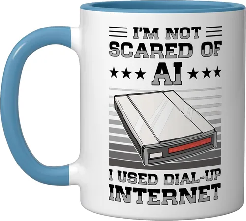 Vista 6 de 90s Nostalgia Retro 90s Dial Up Internet Vintage Ceramic Mug, Black/White