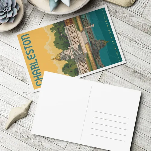 Vista 6 de gaeaverse Charleston - Postales de paisaje de la ciudad americana, postales vintage de 9 piezas/juego de tarjetas de felicitación de ciudades
