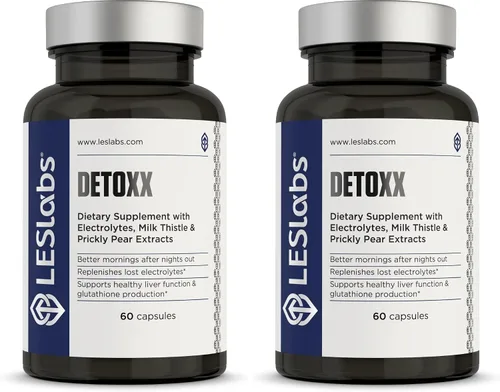 Vista 7 de LES Labs DeToxx – Mejores mañanas y recuperación, apoyo hepático, reposición de electrolitos y apoyo de glutatión – Tuma, cardo mariano y NAC