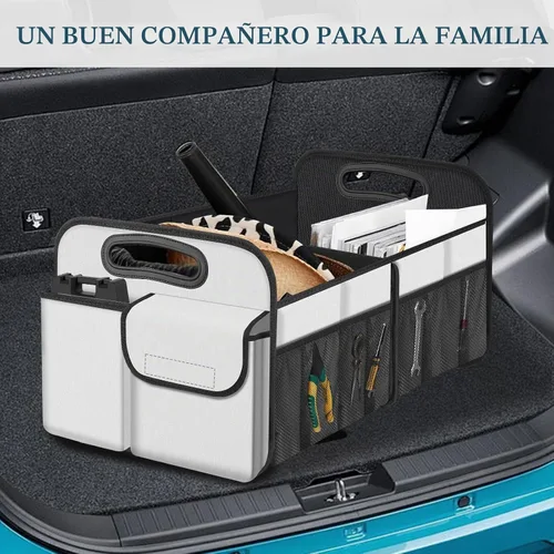 Vista 7 de Femuar Organizador de maletero de automóvil, organizador de almacenamiento de automóvil con gran capacidad, impermeable, plegable, organizador