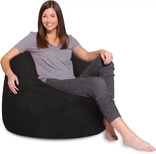 Vista 40 de Posh Creations - Sillón puff para niños, adolescentes y adultos, incluye funda extraíble y lavable a máquina, tamaño mediano de 27 pulgadas, lona