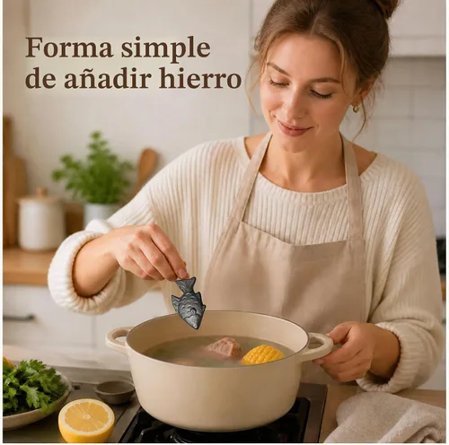 Vista 5 de Pescado de hierro para cocinar, pescado de hierro con bolsa de regalo (paquete de 1)