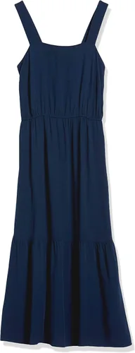 Vista 6 de Tienda Essentials - Vestido midi de verano para mujer, de sarga, fluido, escalonado